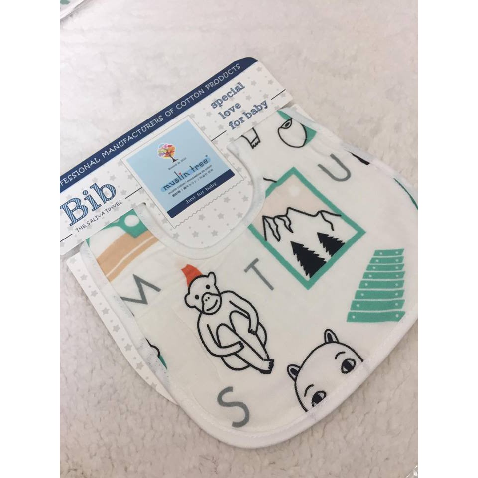 Yếm xô cúc bấm Muslin Tree cho bé