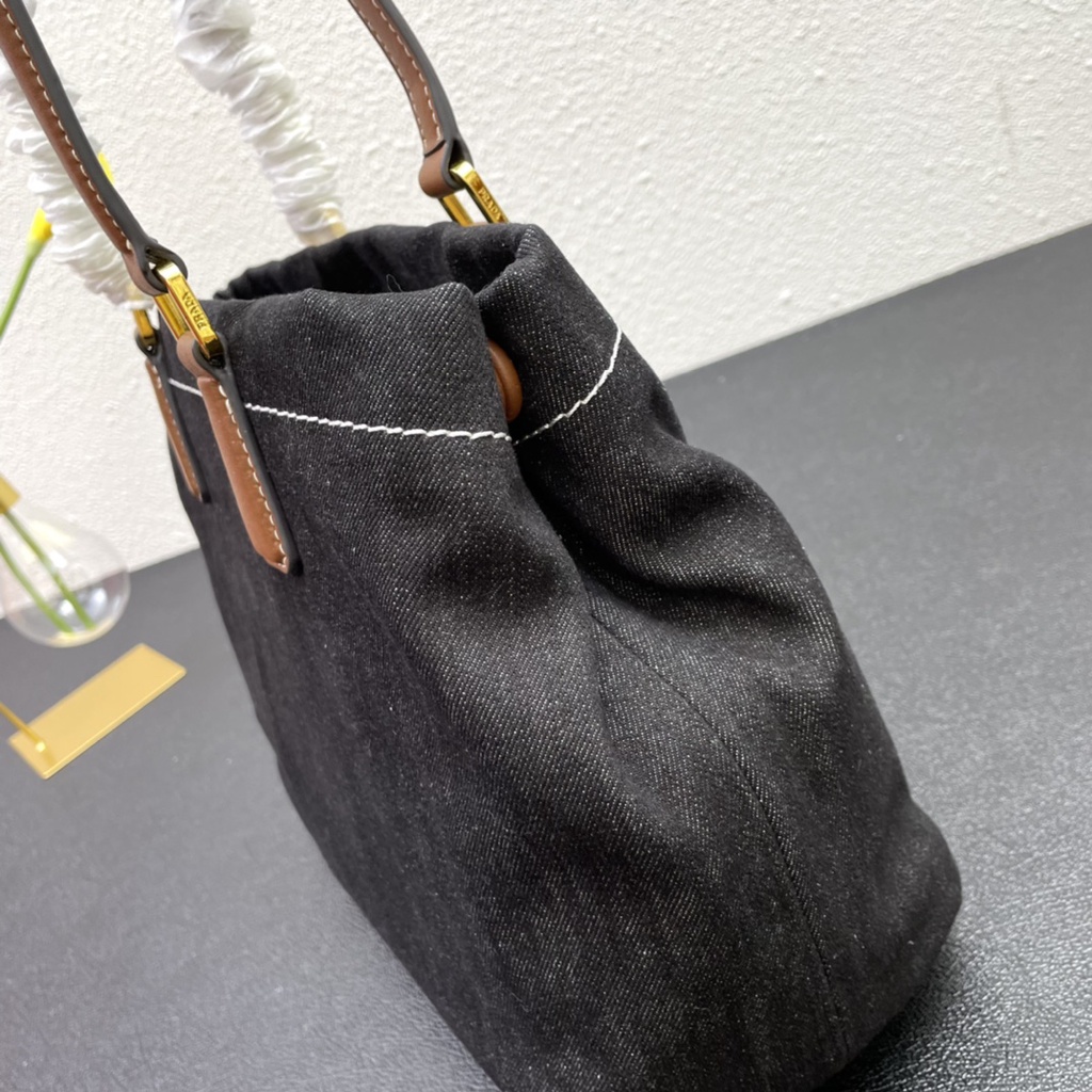 Túi xách nữ da thật thời trang cao cấp Prada thiết kế vải denim phong cách thời thượng
