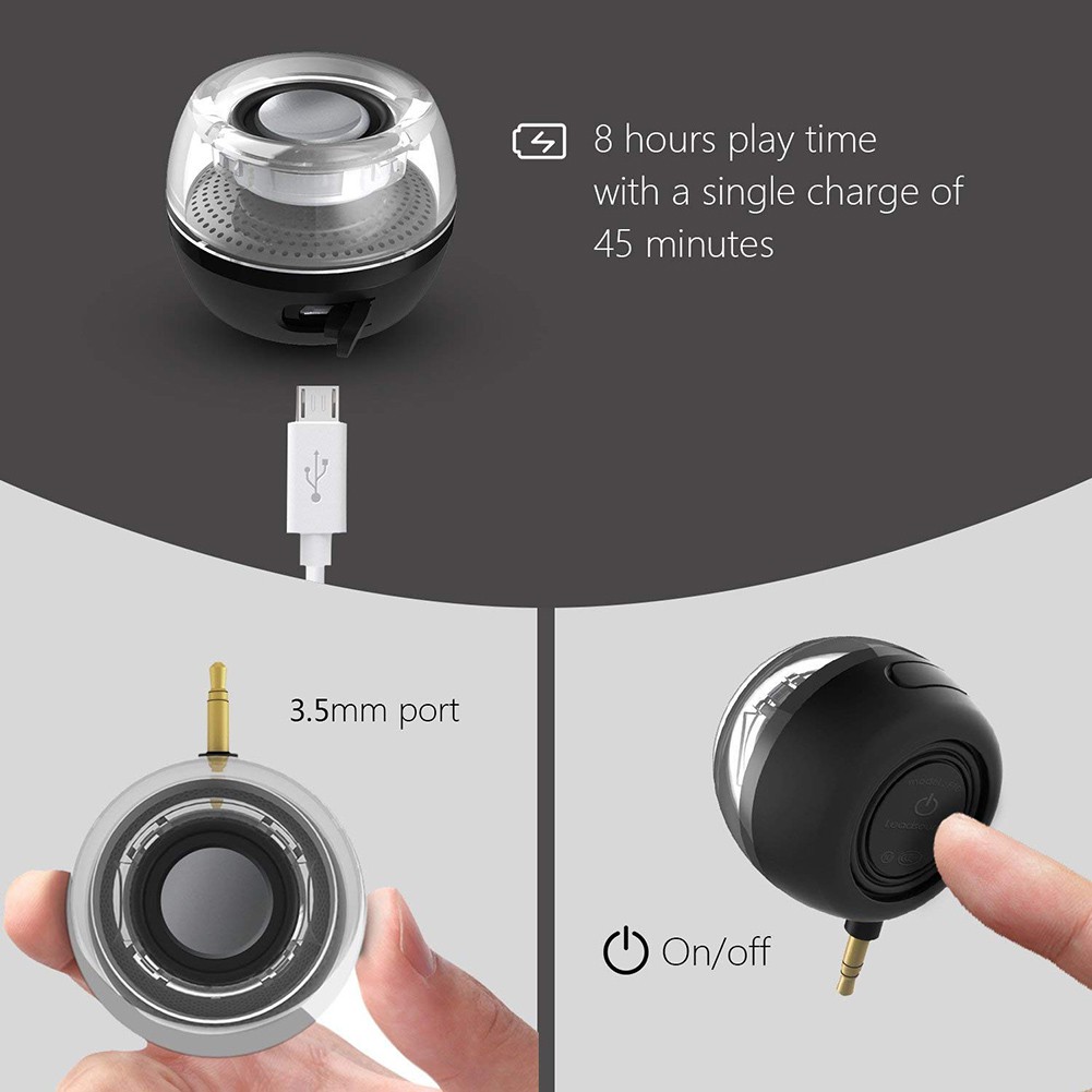 SVGL_Leadsound F10 Portable Stereo 3.5mm Plug Mini Speaker for iPhone iPad Tablet PC