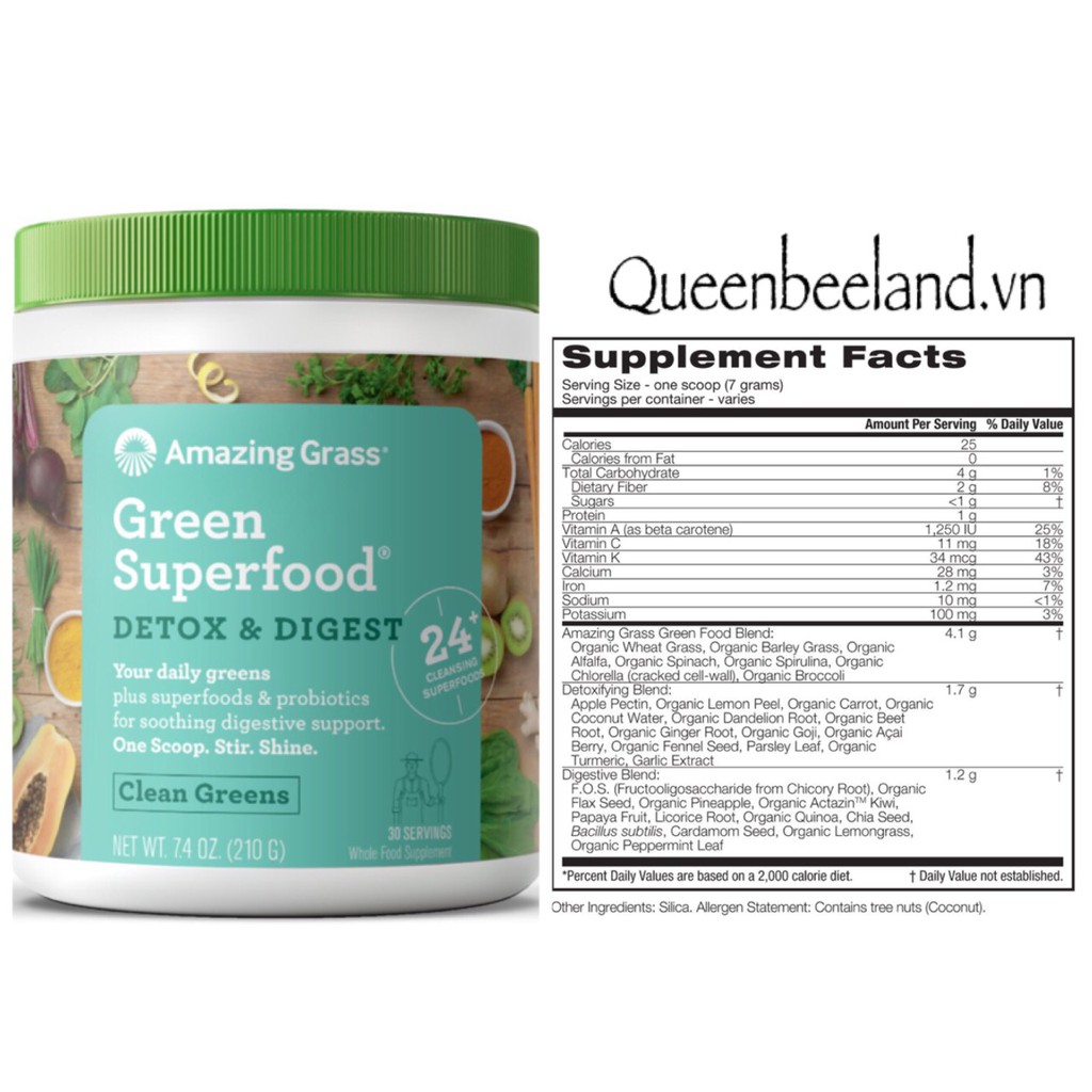 BỘT RAU QUẢ HỮU CƠ AMAZING GRASS GREENSUPERFOOD