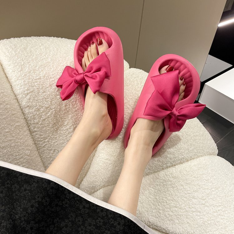 CHZK Dép Đế Bằng Chống Trượt Đính Nơ Dễ Thương Thời Trang Mùa Hè Cho Bạn Gái