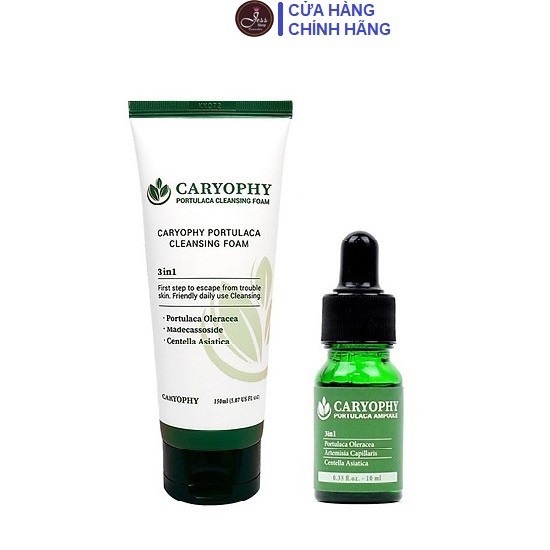 Combo 2 Sản Phẩm Giảm Mụn Thâm Caryophy Portulaca (Sữa rửa mặt + Serum)