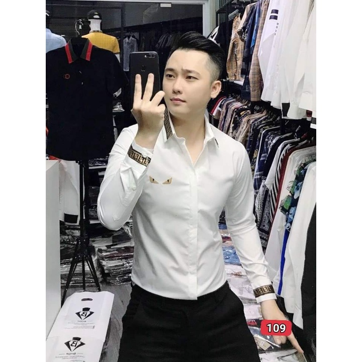 ÁO SƠ MI NAM TAY DÀI CHẤT LỤA MỀM MÁT PHỐI HỌA TIẾT ĐƠN GIẢN CAO CẤP