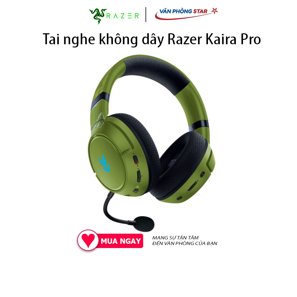 Tai nghe Razer Kaira Pro Wireless không dây Over-ear Led Razer Chroma RGB, Tần số 20 Hz - 20 kHz thời lượng 20 giờ