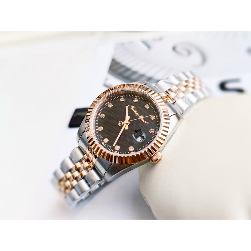 ĐỒNG HỒ NỮ CHÍNH HÃNG Đồng hồ nữ Mathey-Tissot Mathey III Quartz Crystal Black Dial Ladies Watch D810RN. - VEUWATCH
