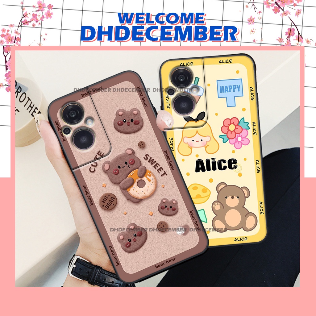 Ốp lưng Oppo RENO 8Z 5G - BẢO VỆ CAMERA in hình 3D GẤU HỒNG-GẤU BEER -CỰC XINH-RẺ