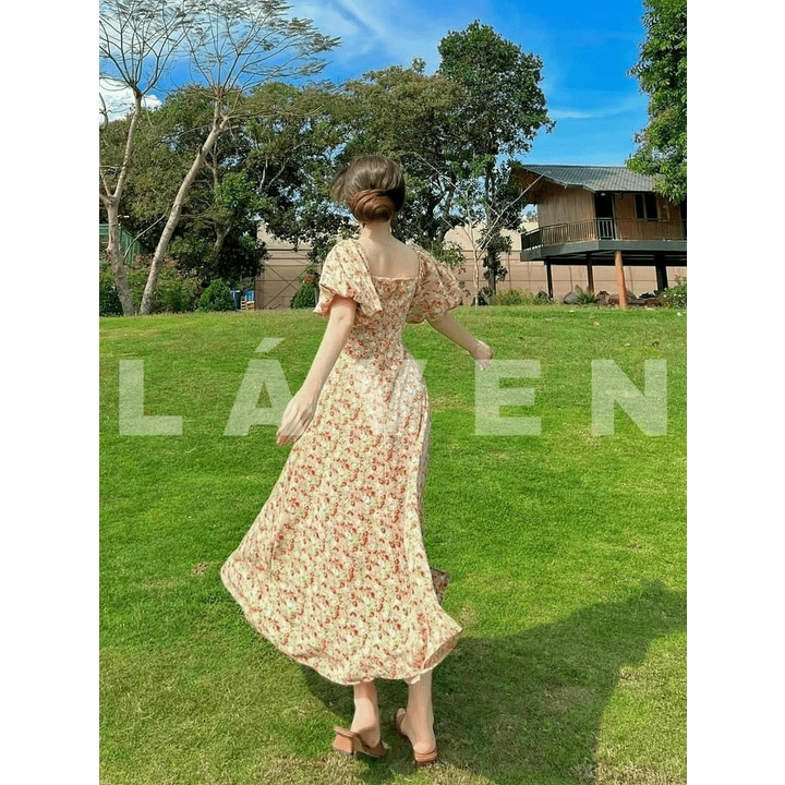 (Free ship) Sale Lớn Cho Bộ Đầm Lụa Váy Chẻ  Eo Thon Xinh Tỏa Nắng UP HHP Fashion