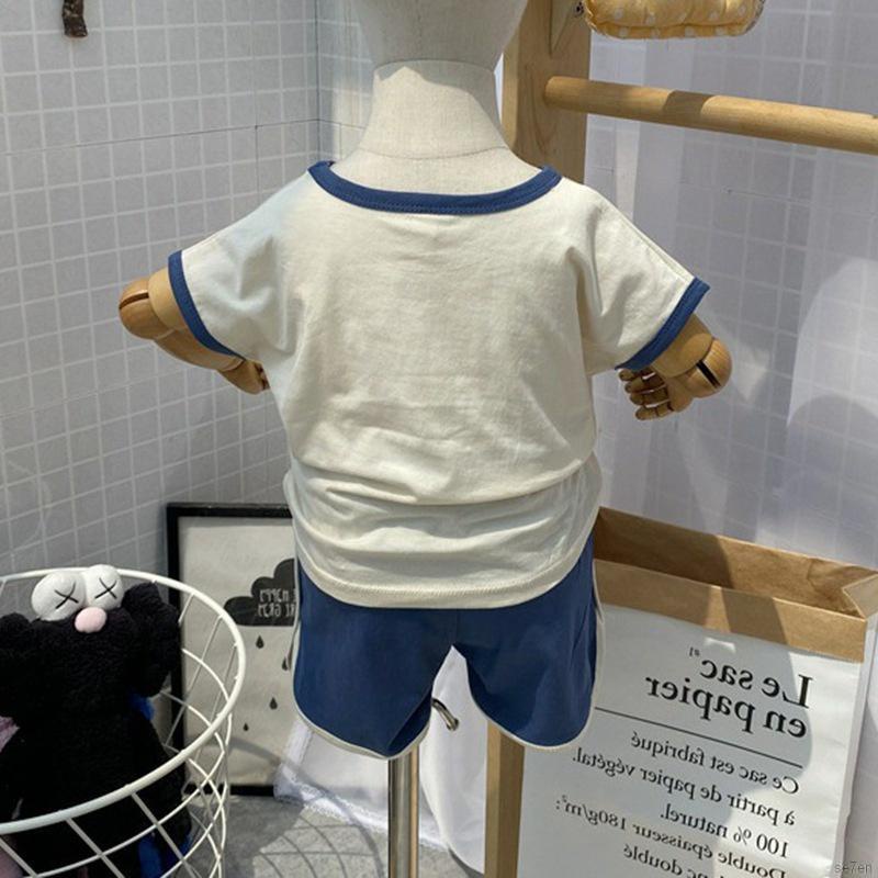 Set áo thun tay ngắn &amp; quần đùi họa tiết hoạt hình đáng yêu dành cho bé