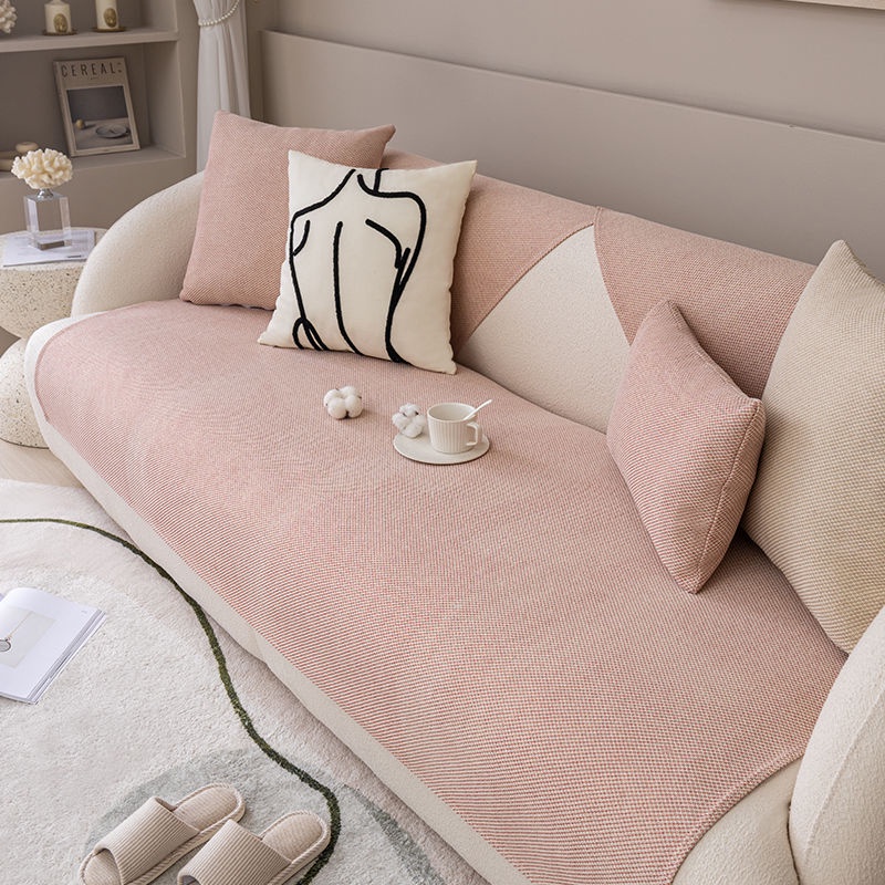 Vỏ Bọc Đệm Ghế Sofa Bốn Mùa Bằng Vải Lanh Cotton Dày Chống Trượt Thông Dụng