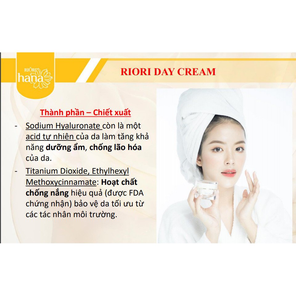 Kem Dưỡng Trắng Da Ban Ngày RIORI HANA DAY CREAM 30g