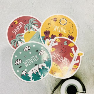 [Twins Plus] Sticker 4 mùa - 4 seasons dán trang trí laptop, máy tính bỏ túi, vali, điện thoại, đàn ghita,...