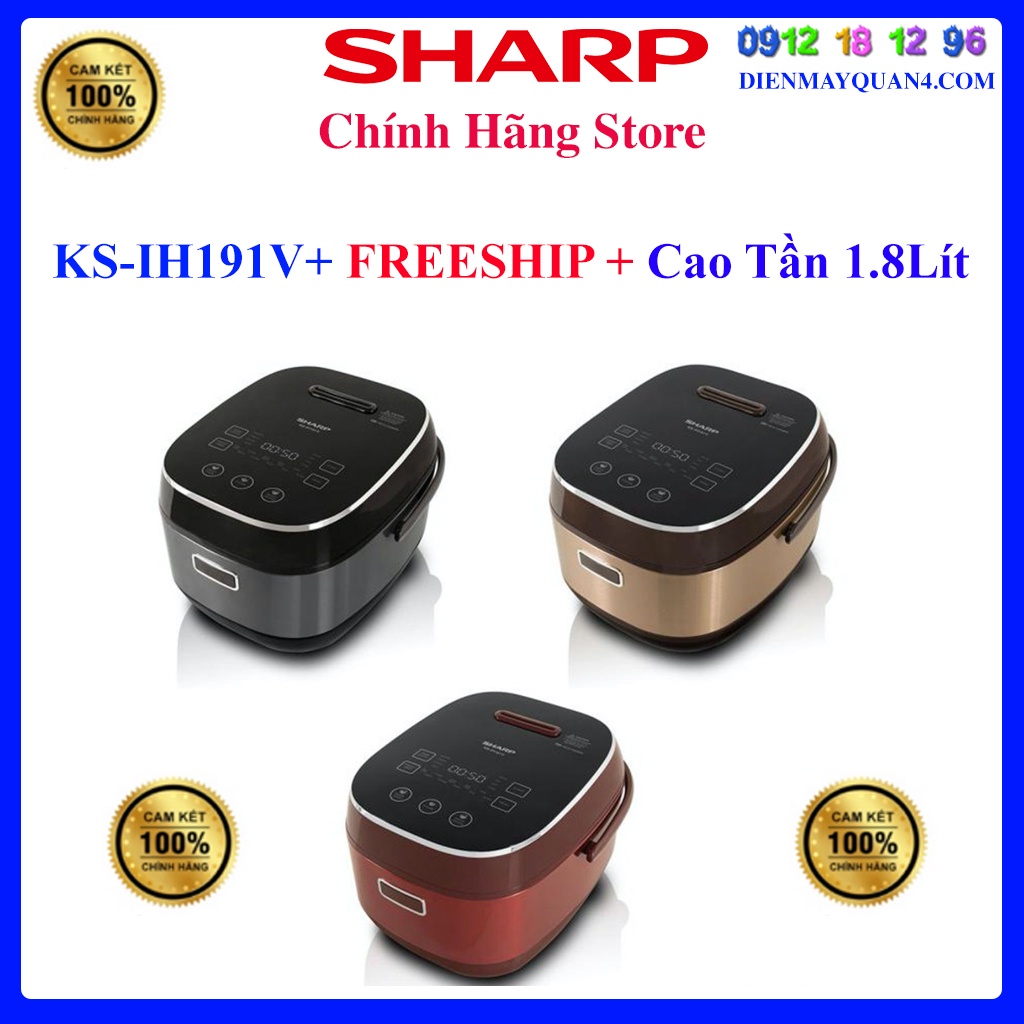 [Mã ELHAMS5 giảm 6% đơn 300K] [Sharp IH191V] Nồi cơm điện cao tần Sharp KS-IH191V-BK/GL/RD (Hàng chính hãng)