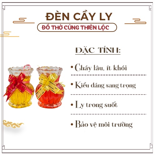 Đèn Cầy Ly Cúng Q13 Bông Cúc Cao 10cm Cháy Liên Tục 31 Tiếng Đồ Thờ Cúng Thiên Lộc - Cặp 2 Ly