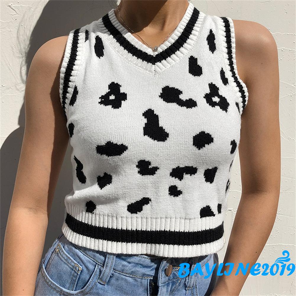 Áo Lửng Không Tay Họa Tiết Da Bò Thời Trang Quyến Rũ Cho Nữ | BigBuy360 - bigbuy360.vn