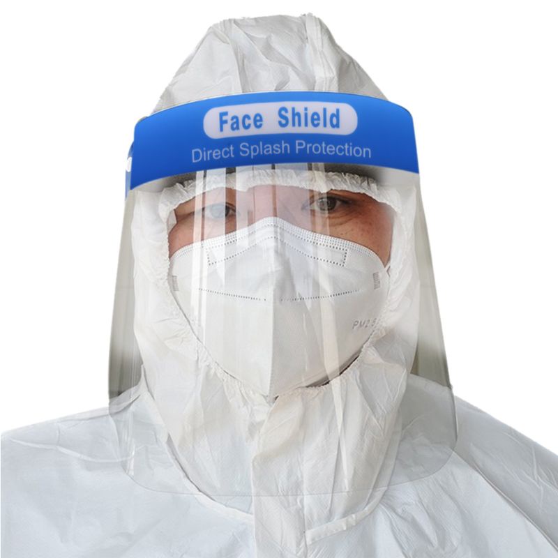 Tấm Chắn Bảo Vệ Mặt Bằng Nhựa PET Trong Suốt Chống Bắn Nước / Bụi Bẩn Tiện Dụng Cho Nam Và Nữ