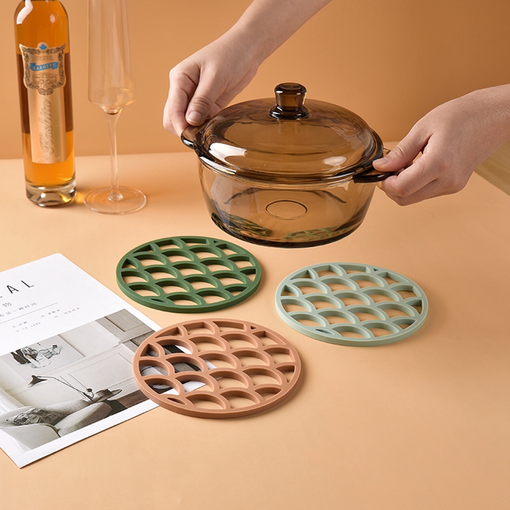 YIYU Miếng lót nồi cách nhiệt chống trượt bằng silicone nhiều màu phong cách Bắc Âu cao cấp
