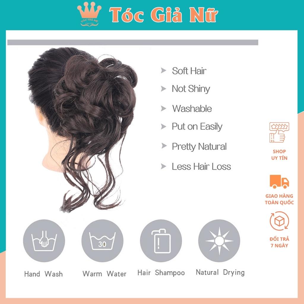 Tóc giả kẹp búi xoăn lơi mã DW207
