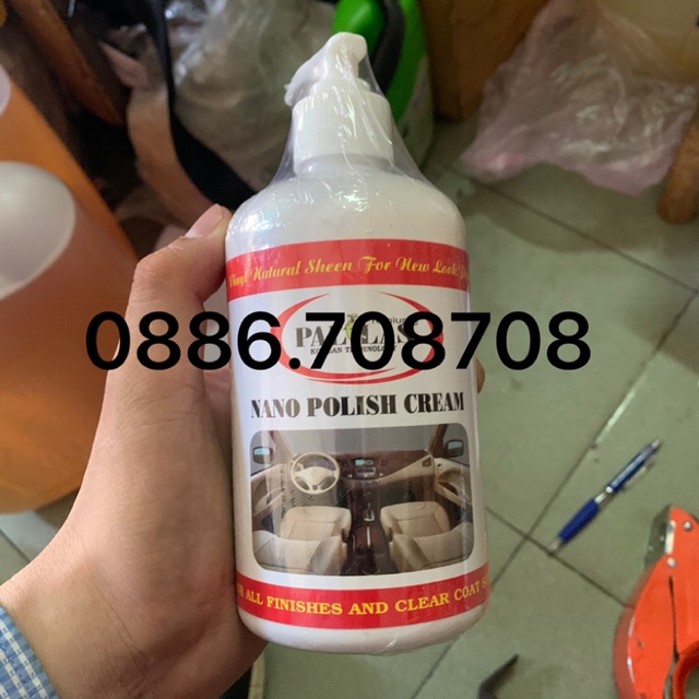 Kem phủ bóng nano Pallas dùng cho đồ nhựa và đa 550g