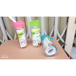 BÌNH NƯỚC THỦY TINH 330ML NHIỀU MÀU