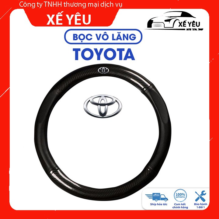 Bọc vô lăng Toyota Vios, Innova, Fortuner, Camry, Altis, Yaris, Land Cruise, Hilux, Avalon, Trùm vô lăng cacbon bảo vệ