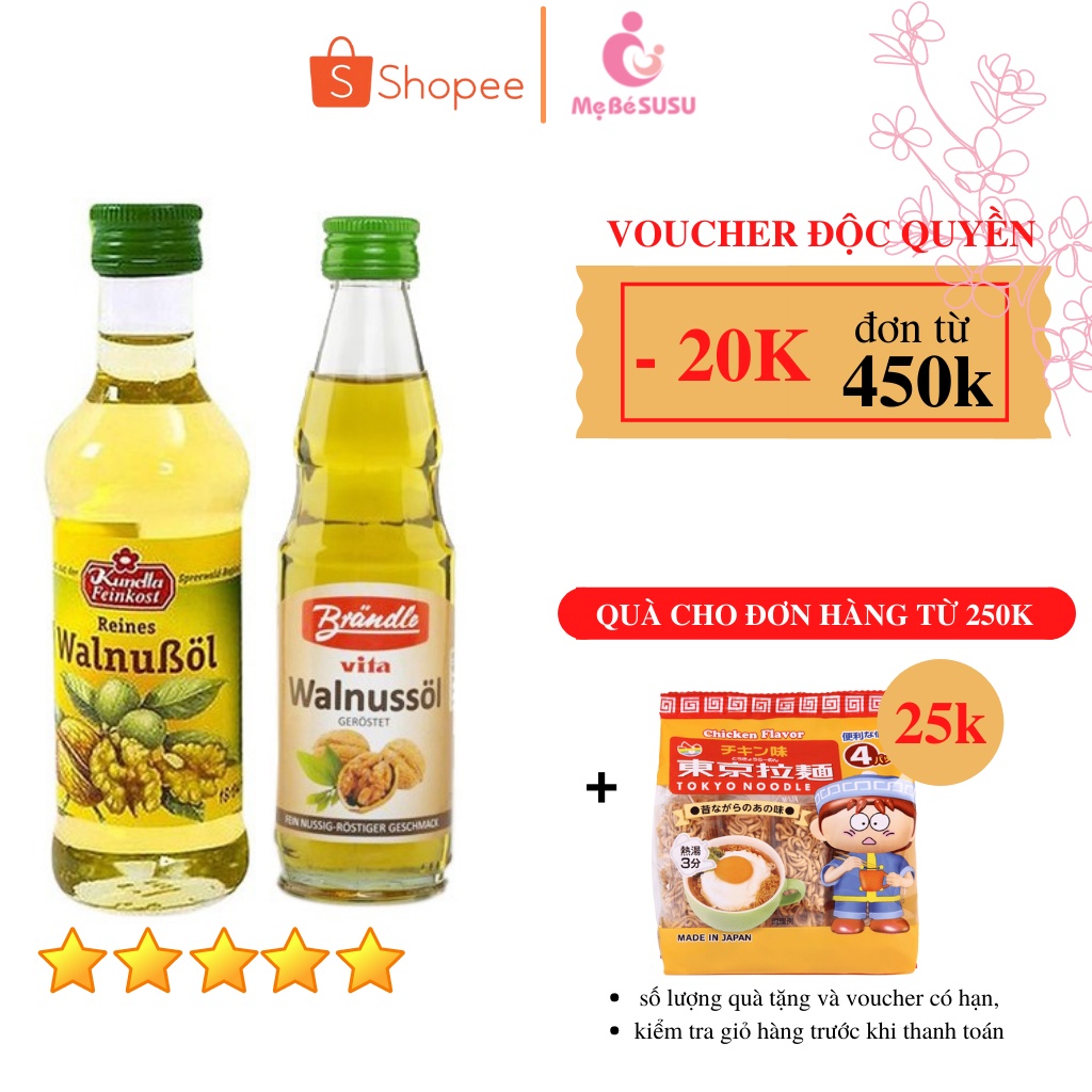 Dầu Óc Chó Kunella Đức 100ml Cho Bé Ăn Dặm 6M+ [DATE T5/2023]