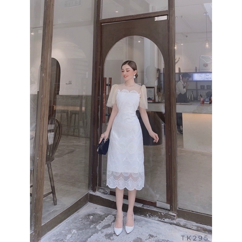 Đầm dự tiệc❤️Hình thật 100%❤️Đầm ren trắng dự tiệc cao cấp