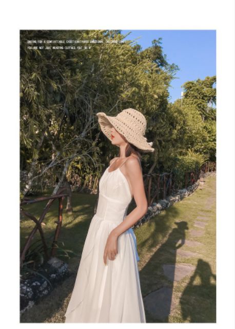 🍅Váy maxi trắng 2 tà 🍁freeship🍁đan dây lưng xẻ tà bay bổng | BigBuy360 - bigbuy360.vn
