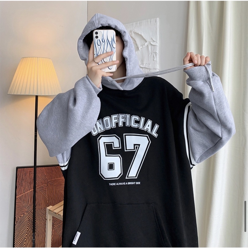 Áo hoodie bóng chày form rộng unisex phong cách ulzzang hàn quốc | BigBuy360 - bigbuy360.vn
