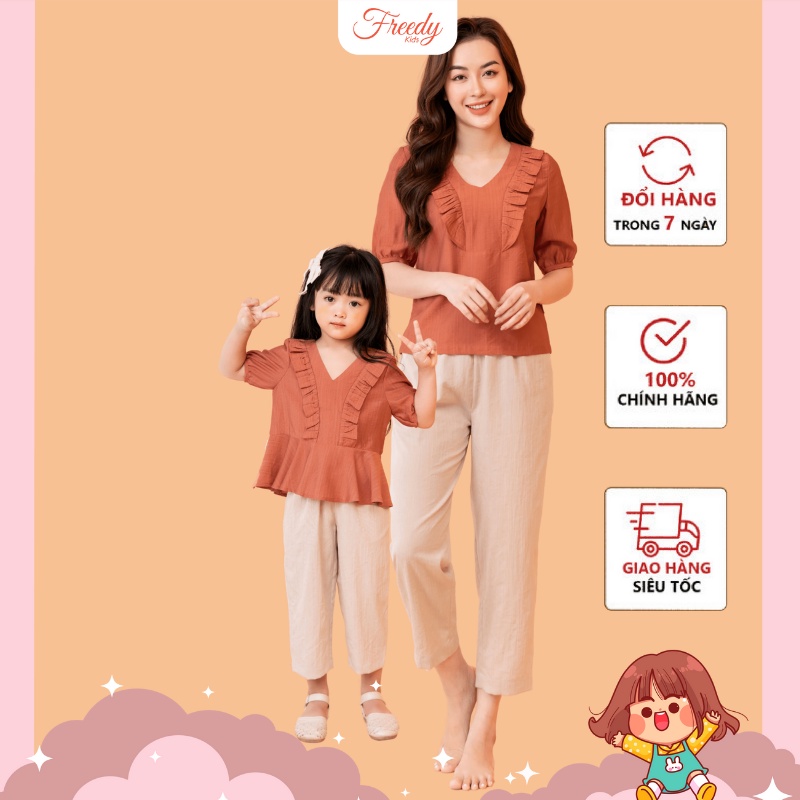 Đồ đôi mẹ và bá gái quần áo gia đình, couple Freedy