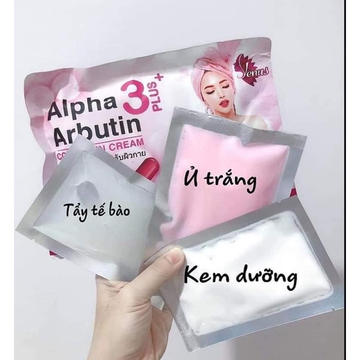 Tắm Trắng Toàn Thân Alpha Arbutin Collagen Cream 3 Plus+ Thái Lan Tẩy Tế Bào Chết, Dưỡng Da Trắng Đẹp - LAI'S STORE