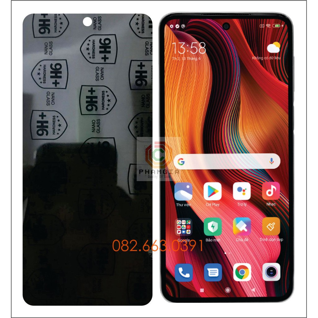 Dán cường lực chống nhìn trộm Xiaomi Redmi Note 9 / Note 9s / Note 9 pro / Note 9 pro max dẻo nano