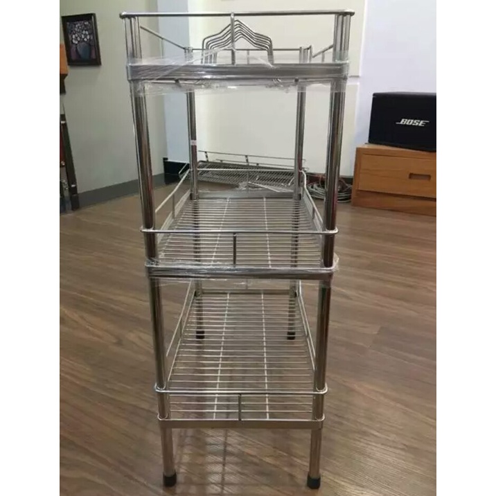 KỆ CHÉN ĐỨNG  3 TẦNG INOX 304 CAO CẤP