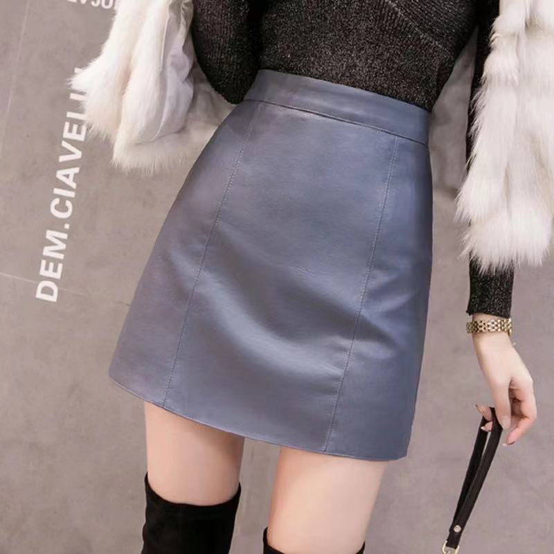 Chân váy da dáng chữ a lưng cao thiết kế mới thời trang