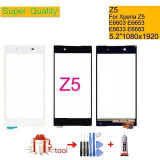 Dành Cho Sony Xperia Z5 E6603 E6653 Bộ Số Hóa Màn Hình Cảm Ứng Mặt Trước Z5 Dual E6663 E6683 Cảm Ứng Bảng Điều Khiển Ống Kính Cảm Biến KHÔNG LCD