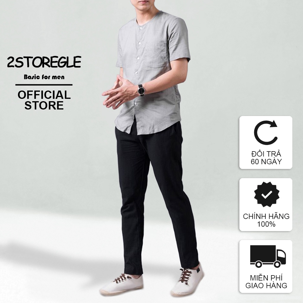 Quần Đũi Nam Đen 2STOREGLE Dáng Vừa Phong Cách Thời Trang Chất Vải Mịn Mát Không Xù Lông