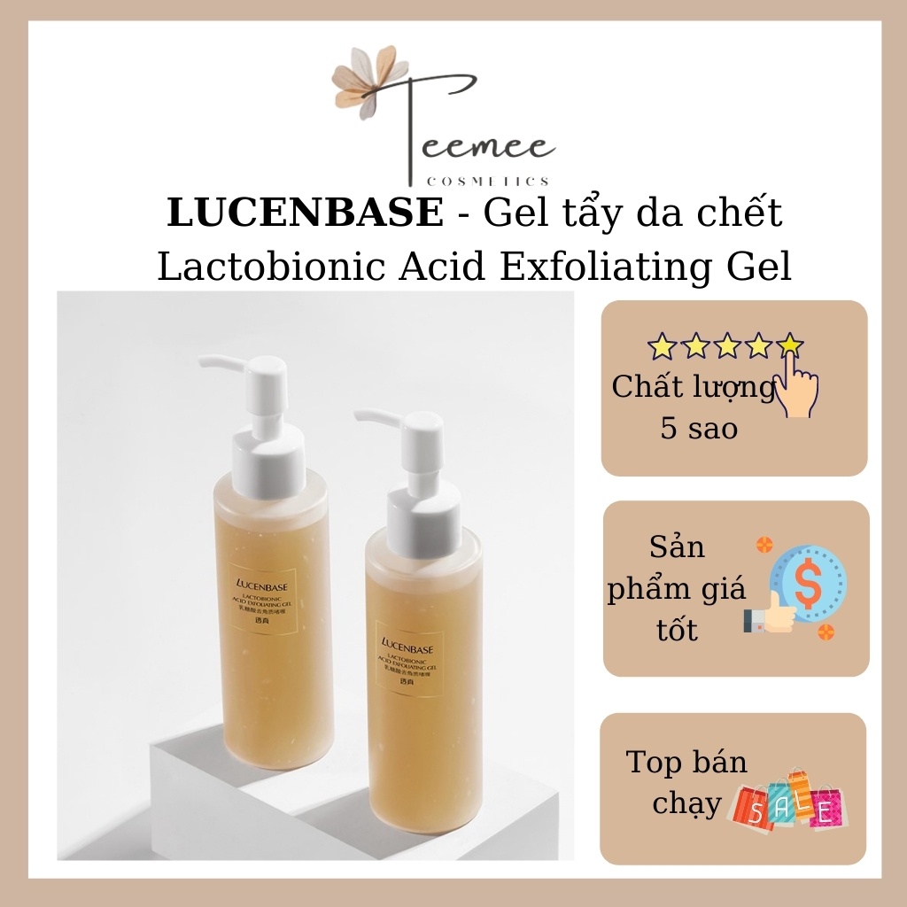 Gel tẩy da chết, gel tẩy tế bào chết Lucenbase Lactobionic Acid 150g hoa cúc, làm sạch sâu, giúp da thoáng mát