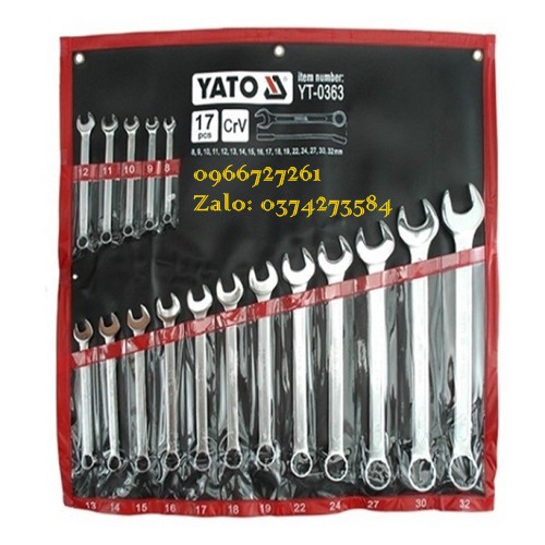 Bộ cờ lê hai đầu vòng 12 chi tiết yato YT0389