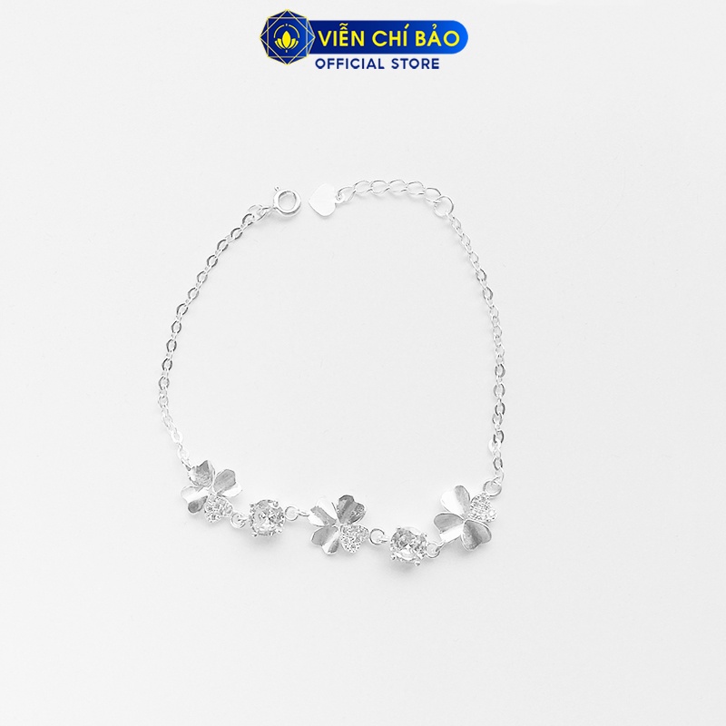 Lắc tay bạc nữ Cỏ bốn lá may mắn chất liệu bạc 925 thời trang phụ kiện trang sức nữ Viễn Chí Bảo L400106x