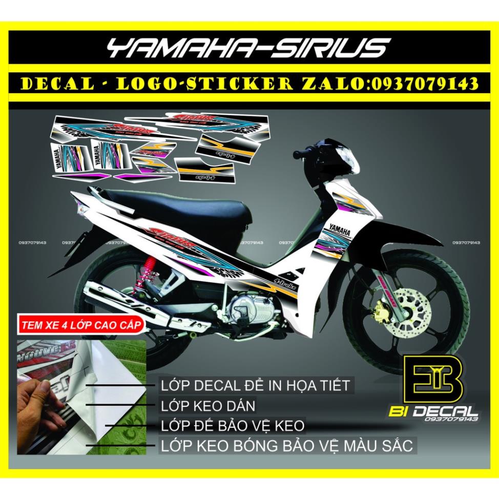 ( Quí khách vui lòng mang ra tiệm cho thợ dán ) Tem sirius trắng