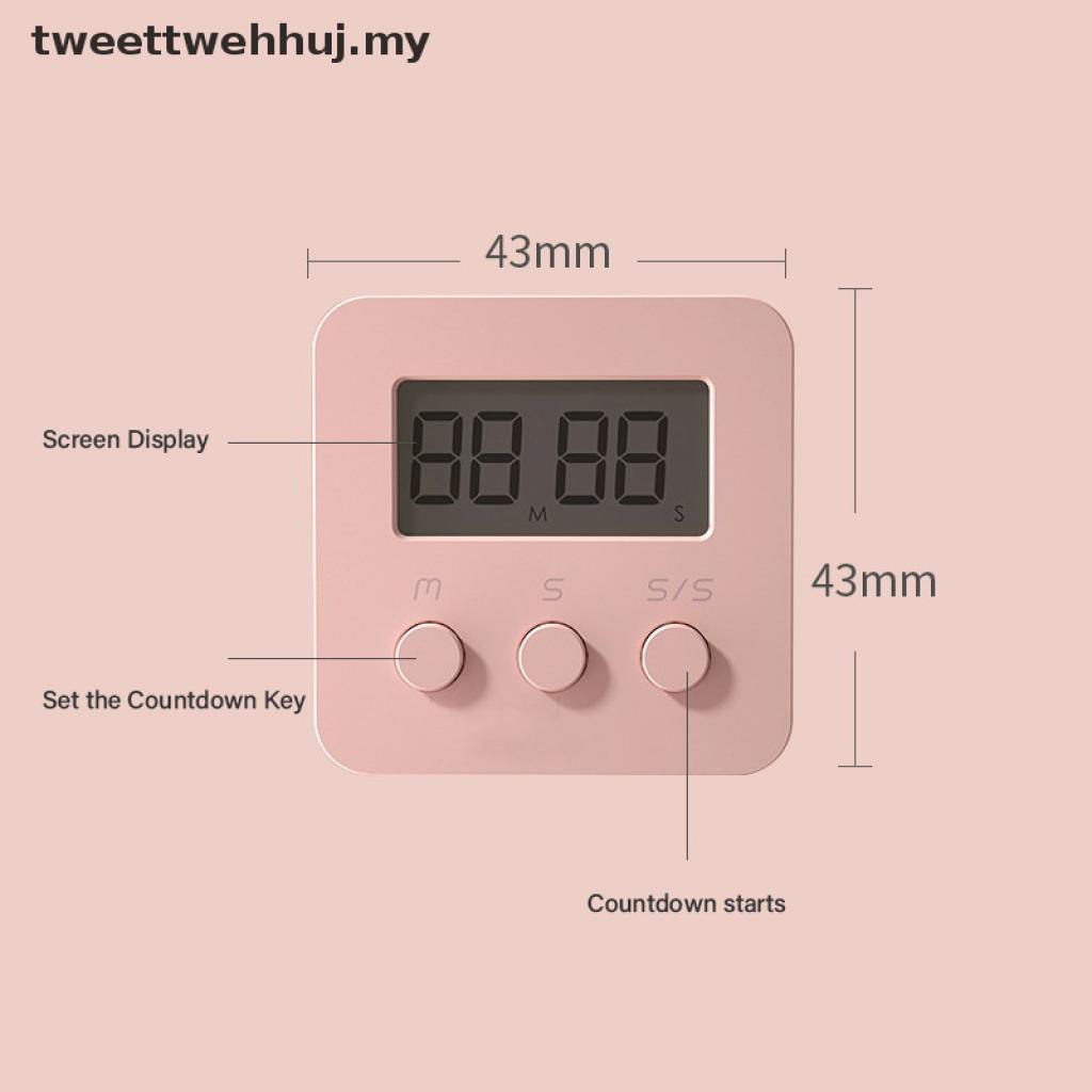 Đồng hồ báo thức điện tử màn hình LCD 3 màu đa năng cho nhà bếp