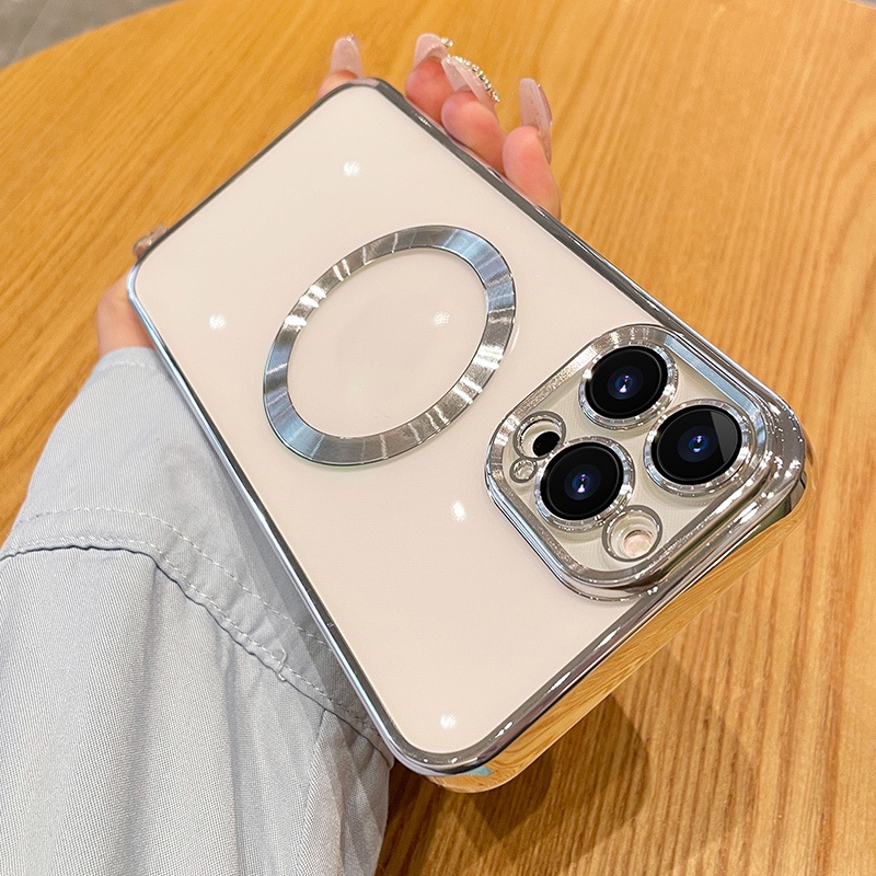 Ốp Điện Thoại Silicon Mềm Trong Suốt Mạ Viền Sang Trọng Dành Cho iPhone 14 13 12 Pro Max 14 Plus