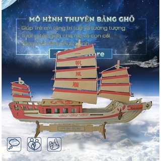 Mô hình thuyền /Mô hình thuyền ghỗ lắp ráp đồ chơi 3D TB05