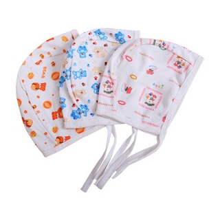 set 5 mũ sơ sinh buộc dây cho bé