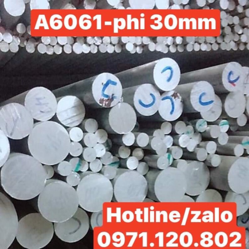 Nhôm cây đặc A6061 -phi 30mm dài 1m
