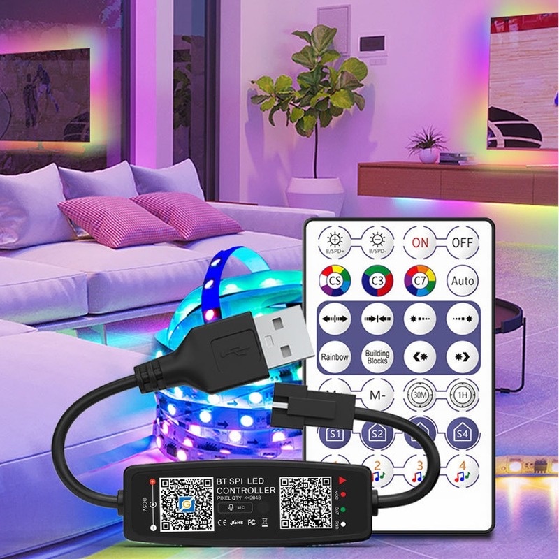 Dc5v 12V 24V WS28111 WS2812B WiFi LED rgb Bộ Điều Khiển Cho Pixel rgb Đèn LED dải WS2813 WS2815 SK6812 Magic Home