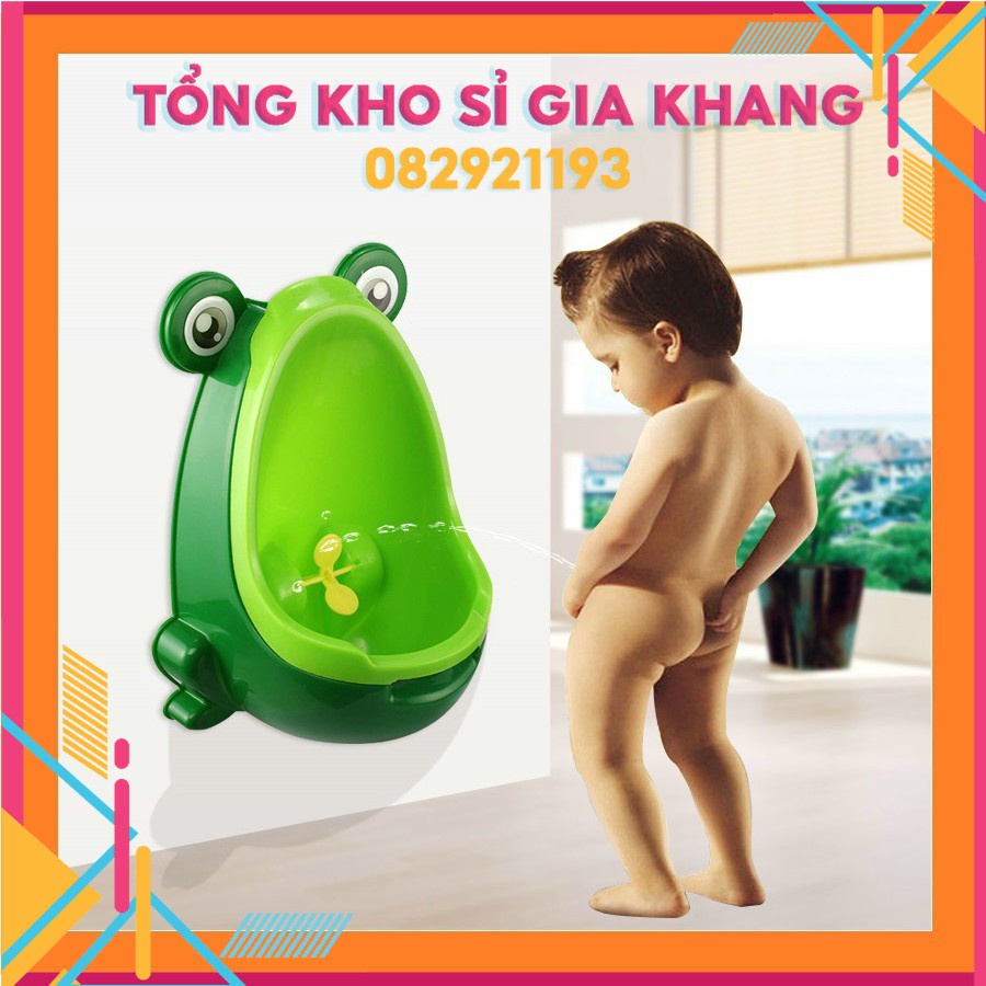 sp92 Bộ nhựa hình ếch cho bé - bô đi tiểu dán tường tiện dụng cho bé trai