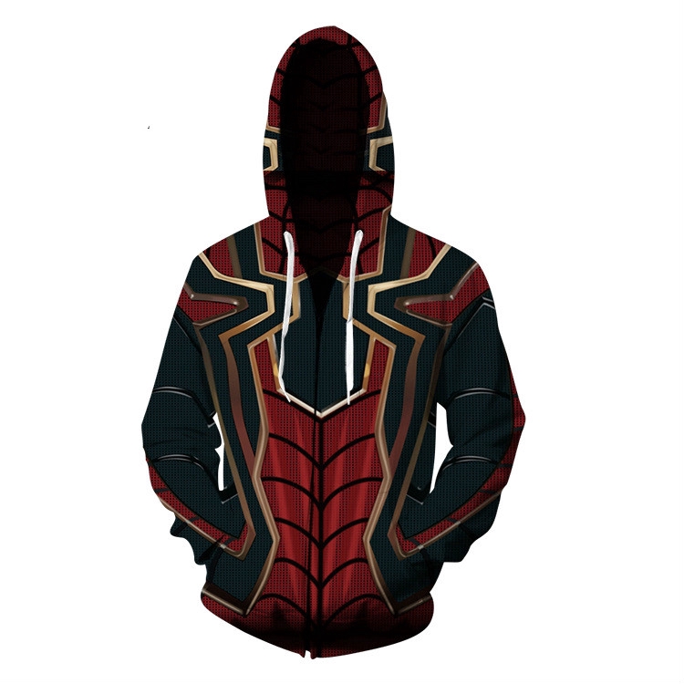 Áo khoác có nón trùm đầu in họa tiết Spiderman 3D độc đáo sành điệu