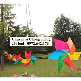 100 chong chóng nhựa 6 cánh 6 màu kèm 30 mét dây
