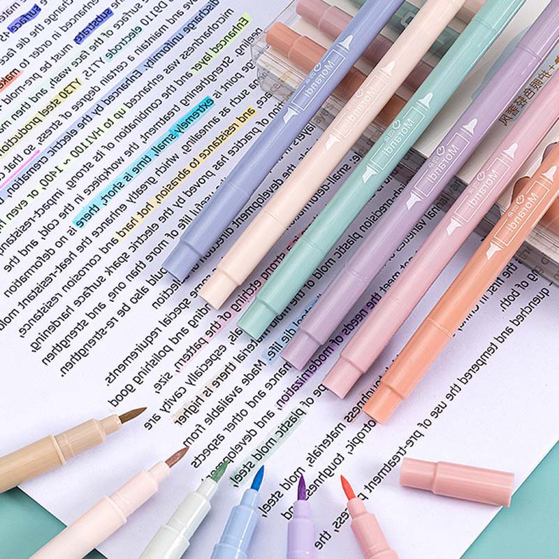 Bút Marker Dạ Quang 6 Màu Phong Cách Hàn Quốc