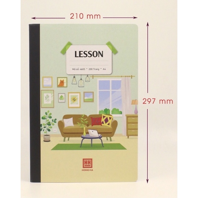 Sổ bìa bồi kẻ ngang Lesson A4 200 trang Hồng Hà 4603